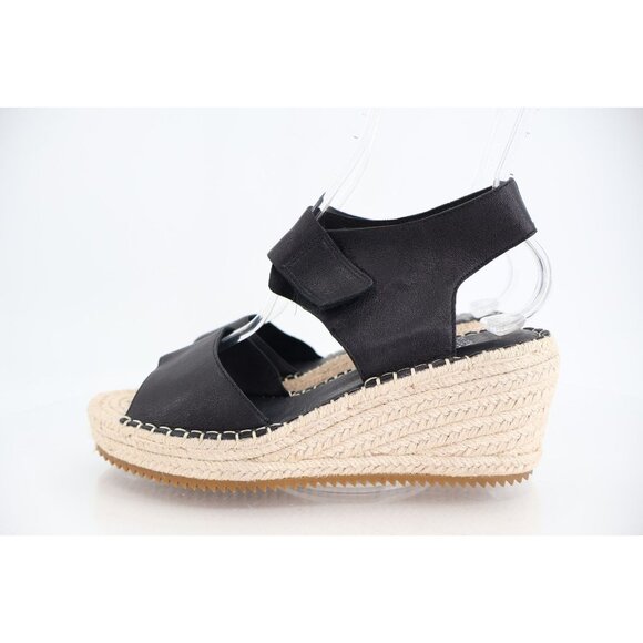 Eileen Fisher Women Weslia Leather Ankle Strap Wedge Espadrille Sandals Size 8.5 - Picture 5 of 12
